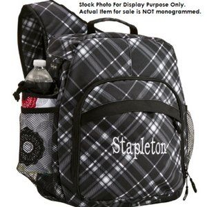 SALE! ThirtyOne Black White Plaid Backpack Exclusive Item HTF